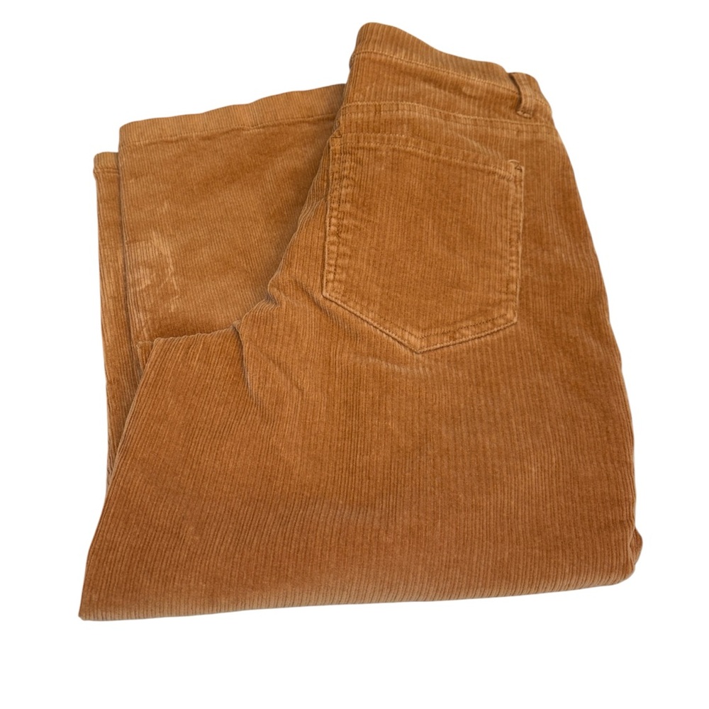 Express cropped pants wide leg high rise corduroy pockets button/zip Size 6P